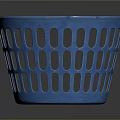 Blue Plastic Laundry Basket With Holes For Household Daily Storage Use