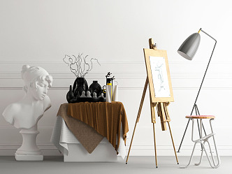 Modern easel studio 3d model