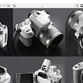 modern camera canon digital slr camera 3d model