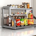 Kitchen storage rack seasoning bottle 3d model