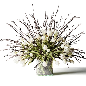 Modern Vase Flower Art 3d model