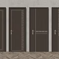 Wooden Swing Doors With Various Decorative Patterns For Interior Design 3d model