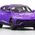 Luxury Purple SUV With Stylish Exterior Black Wheels And Yellow Interior