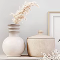 Minimalist Decorative Ornament Set With Dried Flowers Vases Candles Mirror And Picture Frame
