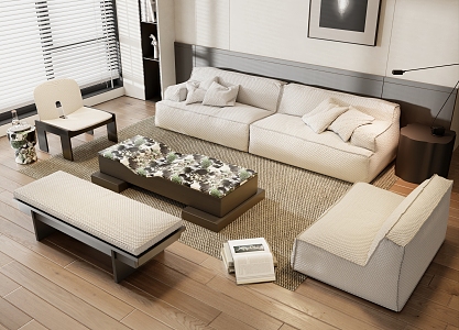 Modern Sofa Coffee Table Combination Sofa Coffee Table 3d model