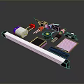 Assorted Electronic Electrical Components Including Circuit Board Wires Connectors and Switches 3d model