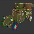 Khaki Armored Functional Vehicle With Vintage Design And Armor Structure