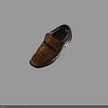 Classic Brown Leather Loafer with Black Strap Shiny Finish for Men