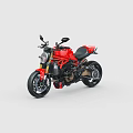 Red Sporty Motorcycle With Modern Design Black Seat And Sleek Styling