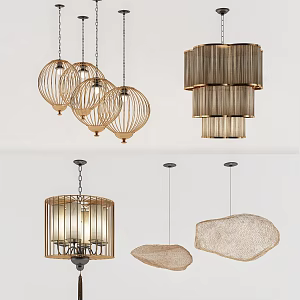 Modern chandelier combination 3d model