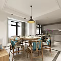Modern Living and Dining Area Interior Design With Sofa Coffee Table And Wooden Flooring