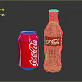 Classic Coca Cola Refreshing Drinks in Can and Glass Bottle 3d model