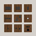 Quiet antique switch panel retro switch socket 3d model