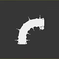 White Curved Mechanical Structure With Symmetrical Brackets Support Legs And Industrial Design