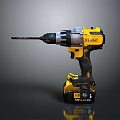 DEWALT Cordless Drill Yellow And Black Power Tool With Battery And Drill Bit