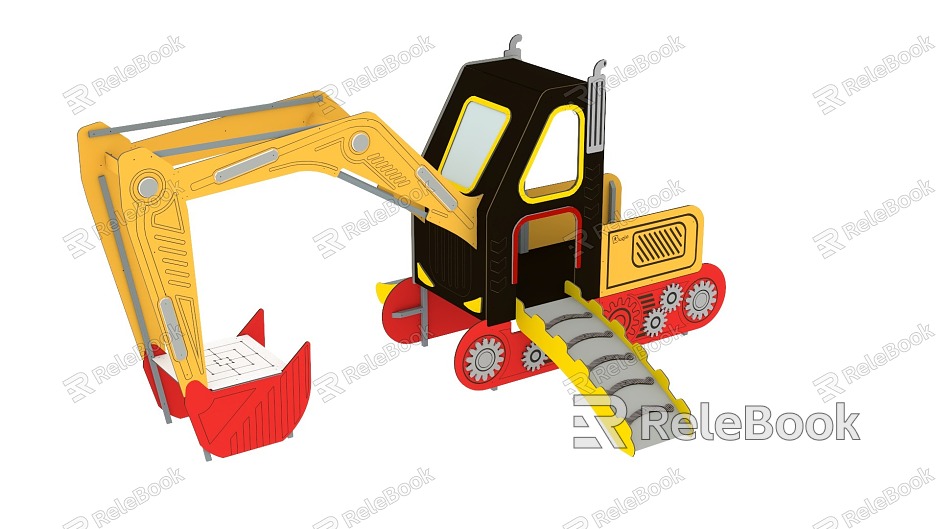 Excavator amusement slide model