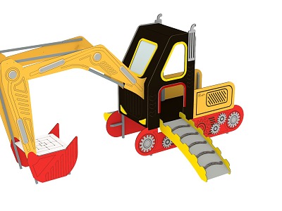 Excavator amusement slide model