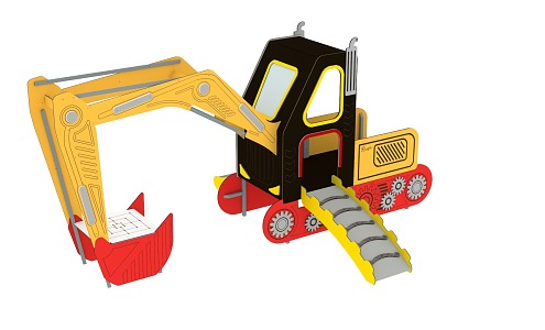 Excavator amusement slide 3d model