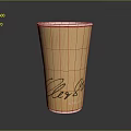 Brown Corrugated Paper Cup With Signature And 1982 Date Daily Use Household Item