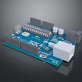 Computer Circuit Board Module With Integrated Connectors Capacitors and Components 3d model