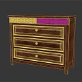 Vintage Wooden Console Cabinet with Carved Details Three Drawers Entryway Storage Furniture