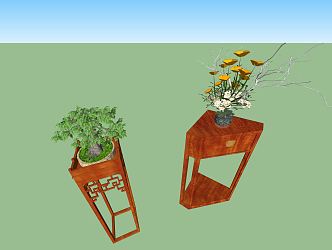 New Chinese-style flowers a few corners a few decorations and so on 3d model