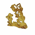 Natural Brown Carved Decorative Ornament Set With Hollow Patterns For Home Decor