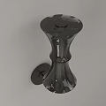 Modern Black Wall Sconce With Sleek Glossy Finish And Unique Curved Design