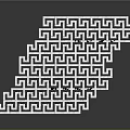 White Geometric Decorative Panel With Repeating Interlaced Wave Pattern On Dark Background 3d model