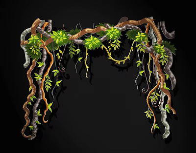 Cartoon Plant Beauty Chen Wall Decorations Silhouette 3d model