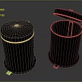 Metal Foot Pedal Trash Cans With Open And Closed Lids For Home Office Use