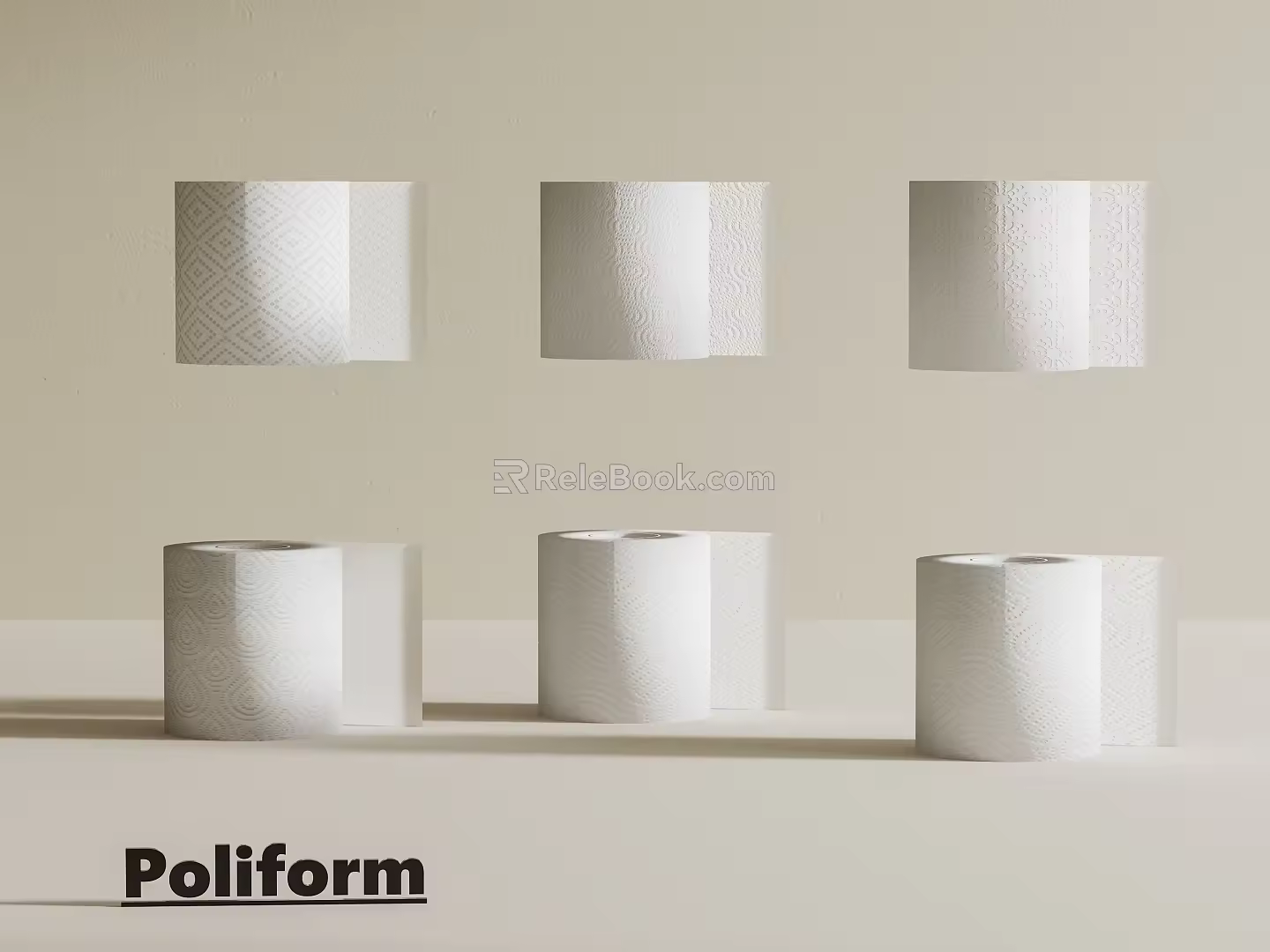 Tissue paper roll paper 3d model