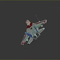 Colorful Geometric Fighter Jet Model With Lines And Reflection On Gray Background