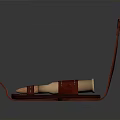 Red Leather Ammunition Case with Cartridge Slots and Brass Bullet Storage
