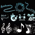 Modern 2D Music Symbols for Musical Instruments 3d model
