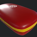 Red And Yellow Headphone Speaker With Iron Man Helmet Logo And Smooth Glossy Surface