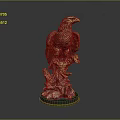 Detailed Artistic Bronze Eagle Sculpture Standing On Tree Branch With Decorative Base