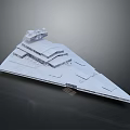 Large Sci Fi Style Warship With Triangular Hull And Details 3d model