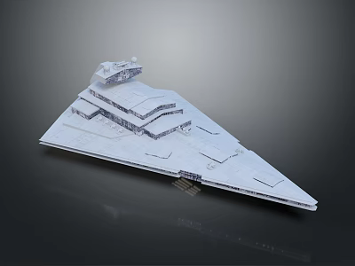 Large Sci Fi Style Warship With Triangular Hull And Details 3d model Large Sci Fi Style Warship With Triangular Hull And Details 3d model
