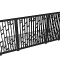 Black Metal Fence With Diagonal Stripes For Outdoor Security And Decoration