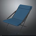 Blue Portable Folding Chair With Comfortable Cushion Ergonomic Backrest And Metal Frame