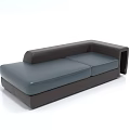 Modern Two Seater Sofa With Sleek Design Blue Cushion And Dark Frame 3d model