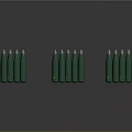 Green Military Bullets Neatly Stacked in Multiple Rows as Weapon Ammunition