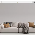 Modern double sofa multiplayer sofa 3d model