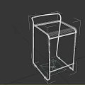 Modern Black Bar Stool With Square Seat And Sturdy Metal Frame Design