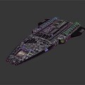 Futuristic Spaceship With Sleek Design Complex Structure And Multiple Engines For Space Exploration