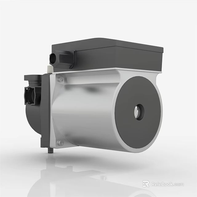 Industrial Equipment Mechanical Component With Metal Casing Round Structure And Silver Black Design 3d model 