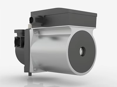 Industrial Equipment Mechanical Component With Metal Casing Round Structure And Silver Black Design 3d model