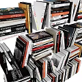 Stacked Books and Magazines Display With Various Colors and Thicknesses Collection