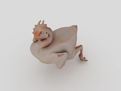 Other Realistic 3D Rendered Raw Chicken Model With Curled Posture On White Background 3d model